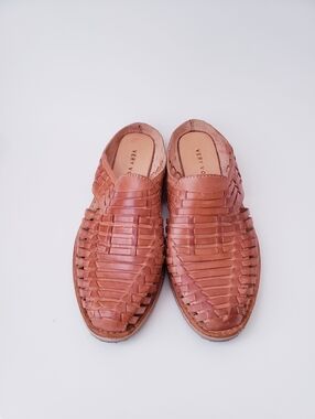 Very Volatile Tan Leather Slip On Loafers